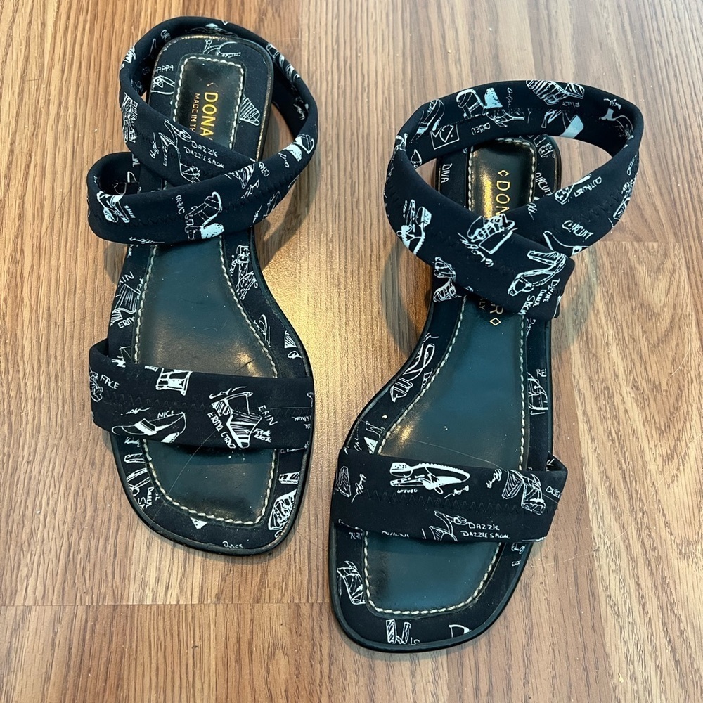 Donald J Pliner mesh elastic strapped sandal